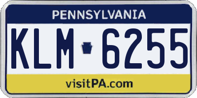 PA license plate KLM6255