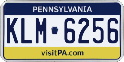 PA license plate KLM6256