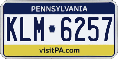 PA license plate KLM6257