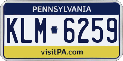 PA license plate KLM6259