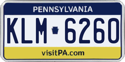 PA license plate KLM6260