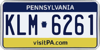 PA license plate KLM6261