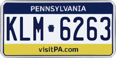 PA license plate KLM6263