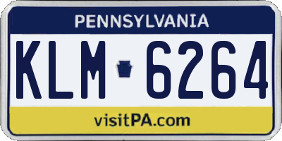 PA license plate KLM6264