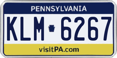 PA license plate KLM6267