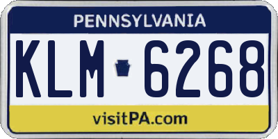 PA license plate KLM6268