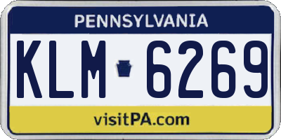 PA license plate KLM6269