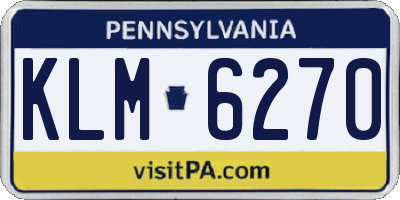 PA license plate KLM6270