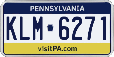 PA license plate KLM6271