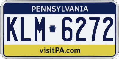 PA license plate KLM6272