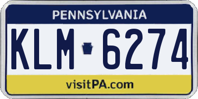 PA license plate KLM6274