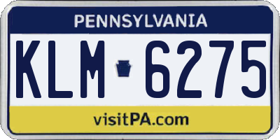 PA license plate KLM6275