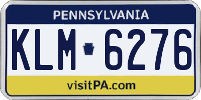 PA license plate KLM6276