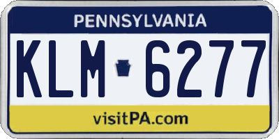 PA license plate KLM6277