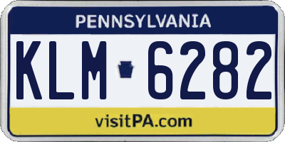 PA license plate KLM6282