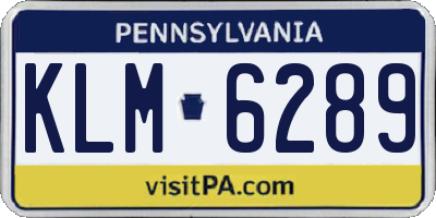 PA license plate KLM6289