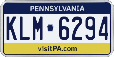 PA license plate KLM6294