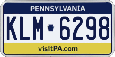 PA license plate KLM6298