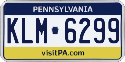 PA license plate KLM6299