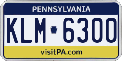 PA license plate KLM6300