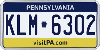 PA license plate KLM6302