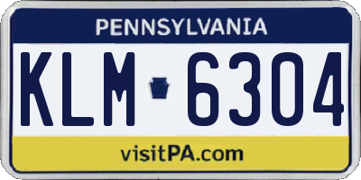 PA license plate KLM6304