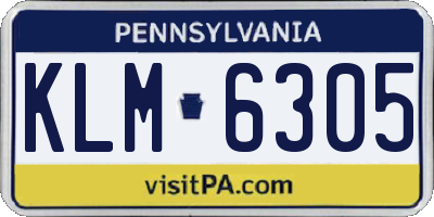PA license plate KLM6305