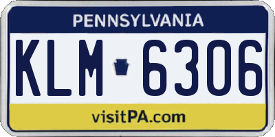 PA license plate KLM6306