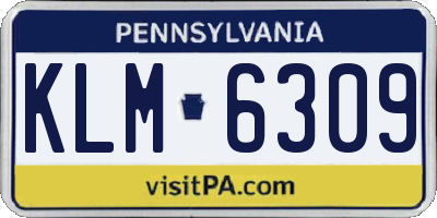 PA license plate KLM6309