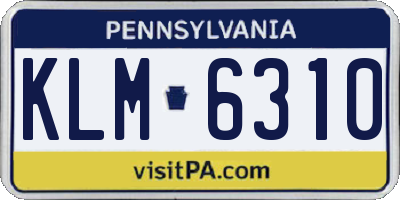 PA license plate KLM6310
