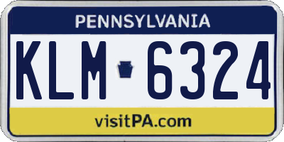 PA license plate KLM6324