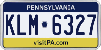 PA license plate KLM6327