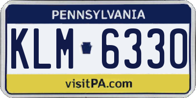 PA license plate KLM6330