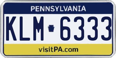 PA license plate KLM6333
