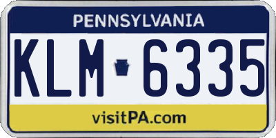 PA license plate KLM6335