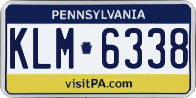 PA license plate KLM6338