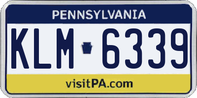 PA license plate KLM6339