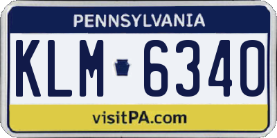 PA license plate KLM6340