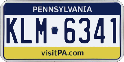PA license plate KLM6341