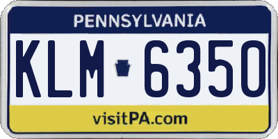 PA license plate KLM6350