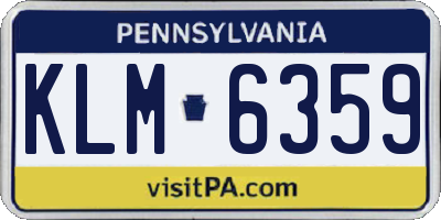 PA license plate KLM6359