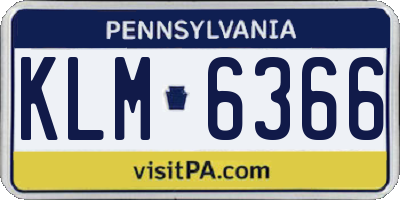 PA license plate KLM6366