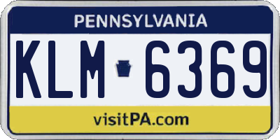 PA license plate KLM6369