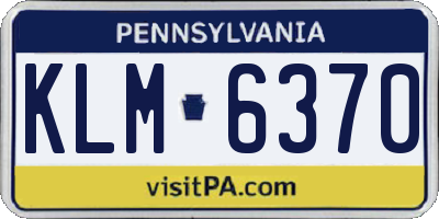 PA license plate KLM6370