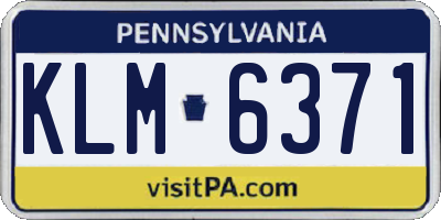 PA license plate KLM6371