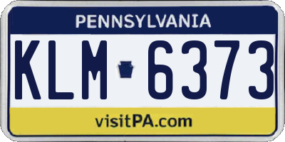 PA license plate KLM6373