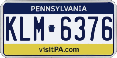 PA license plate KLM6376