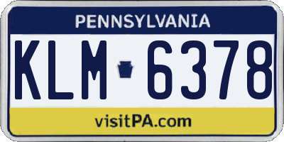 PA license plate KLM6378