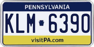 PA license plate KLM6390