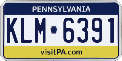 PA license plate KLM6391
